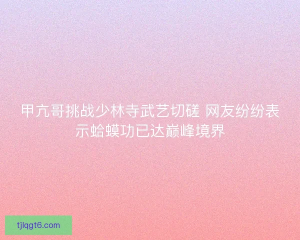 甲亢哥挑战少林寺武艺切磋 网友纷纷表示蛤蟆功已达巅峰境界