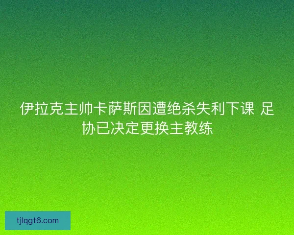 伊拉克主帅卡萨斯因遭绝杀失利下课 足协已决定更换主教练